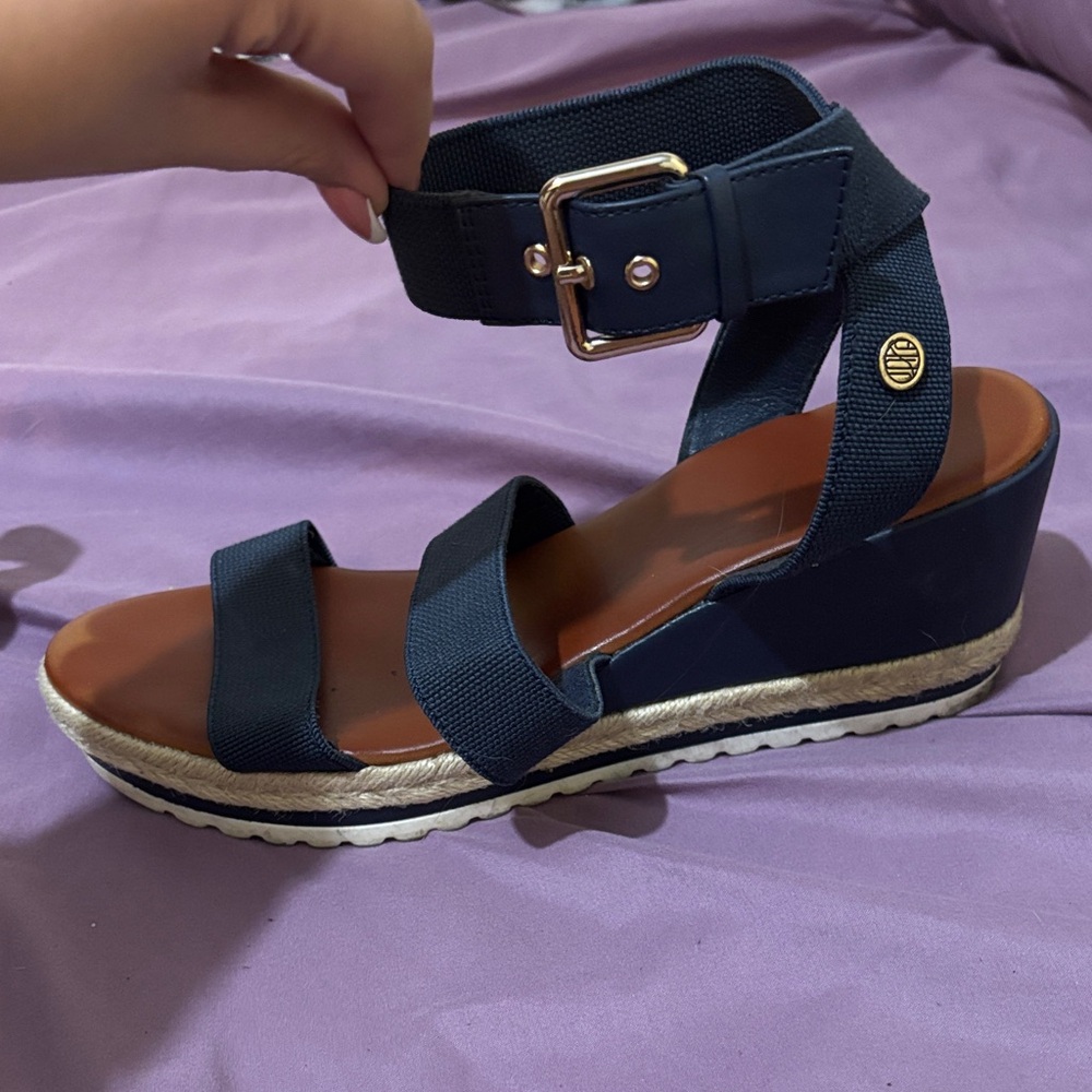Unisa Navy Blue Wedge Sandals